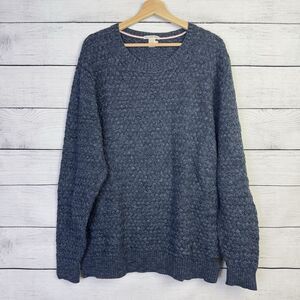 Carbon 2 Cobalt Mens Basketweave Heavy‎ Knit Sweater 100% Cotton Size XL Blue